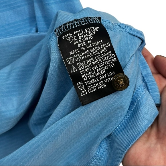 Pebble Beach Performance Blue Stripe Polo - Mens Size Medium - Picture 3 of 5